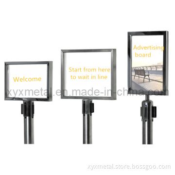 Stainless Steel Metal Advertising Board Post for Crowd Control Barrier